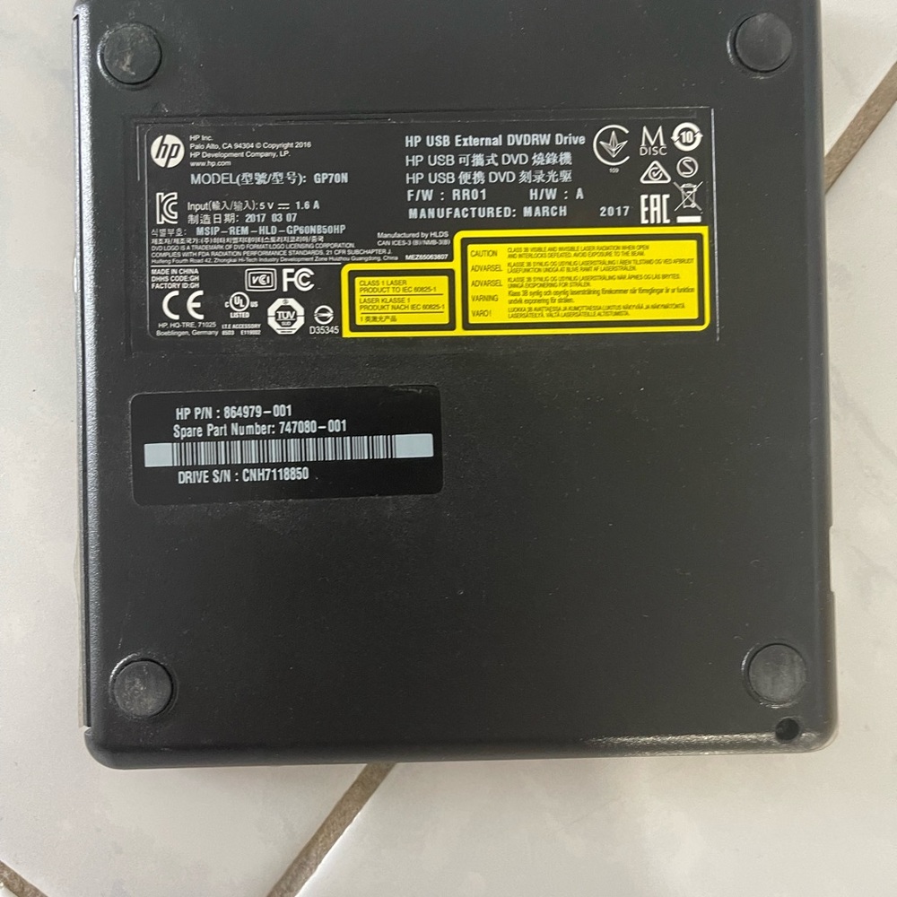 HP External Portable Slim Design
Visit >
CD/DVD RW Write/Read Drive, USB,...
